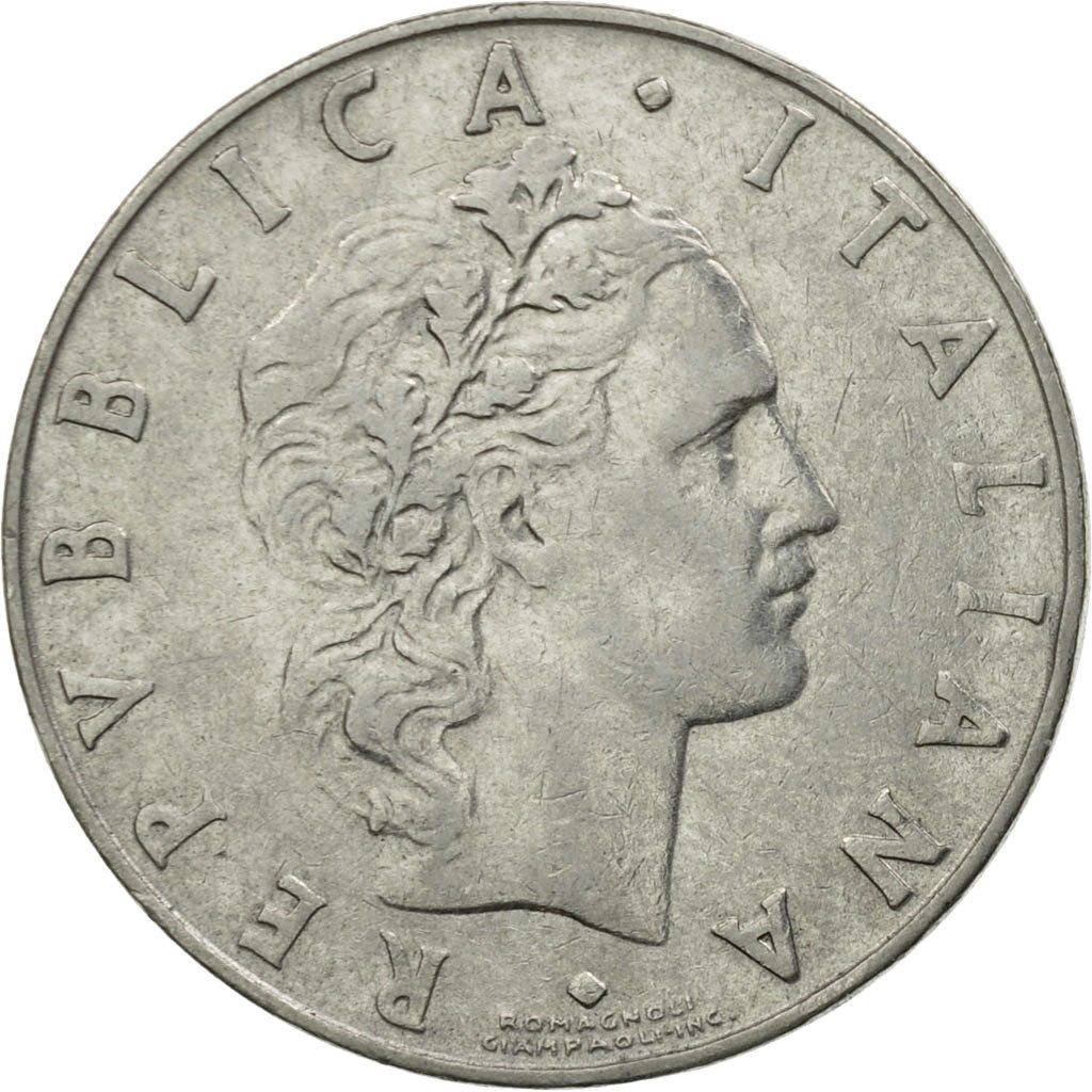 Moneda, Italia, 50 Lire, 1961, Rome, MBC, Acero inoxidable, KM:95.1
