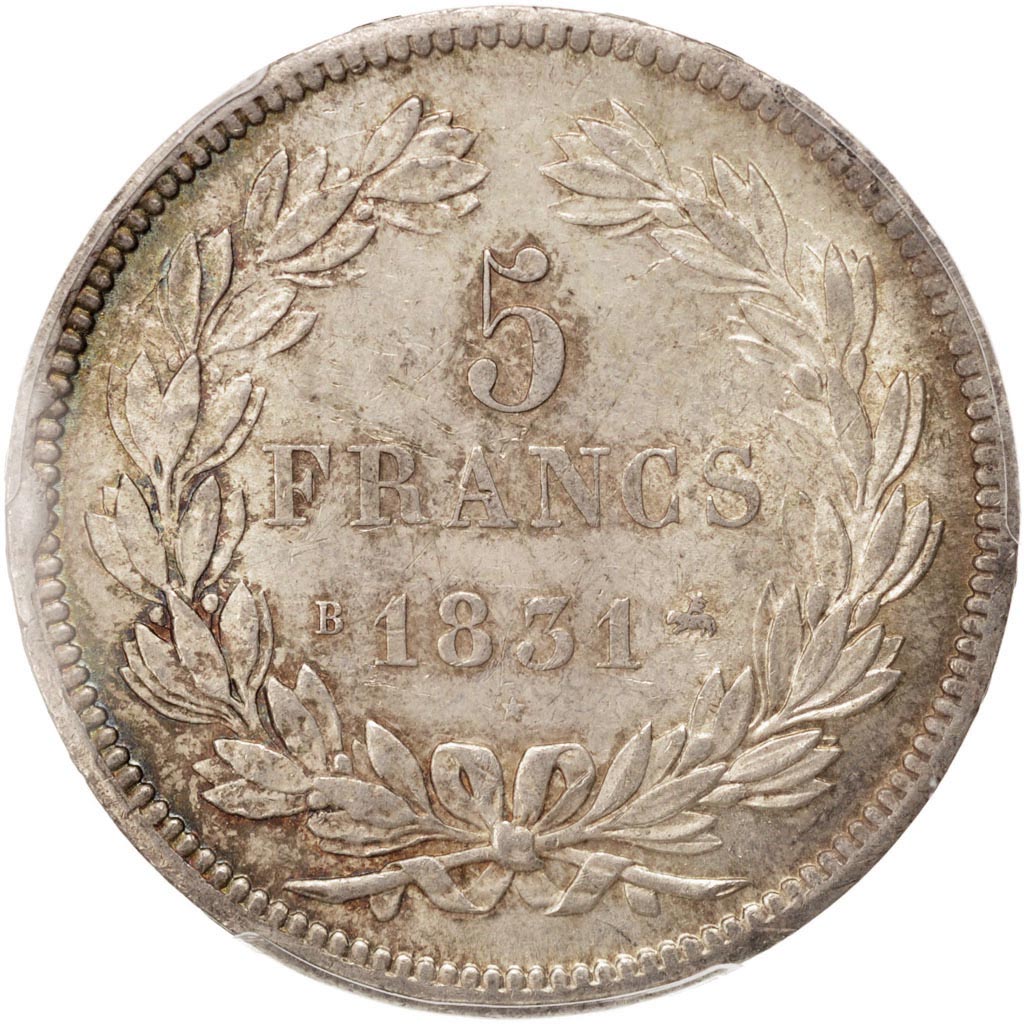 FRANCE, Louis-Philippe, 5 Francs, 1831, Rouen, KM #745.2, graded, PCGS,...