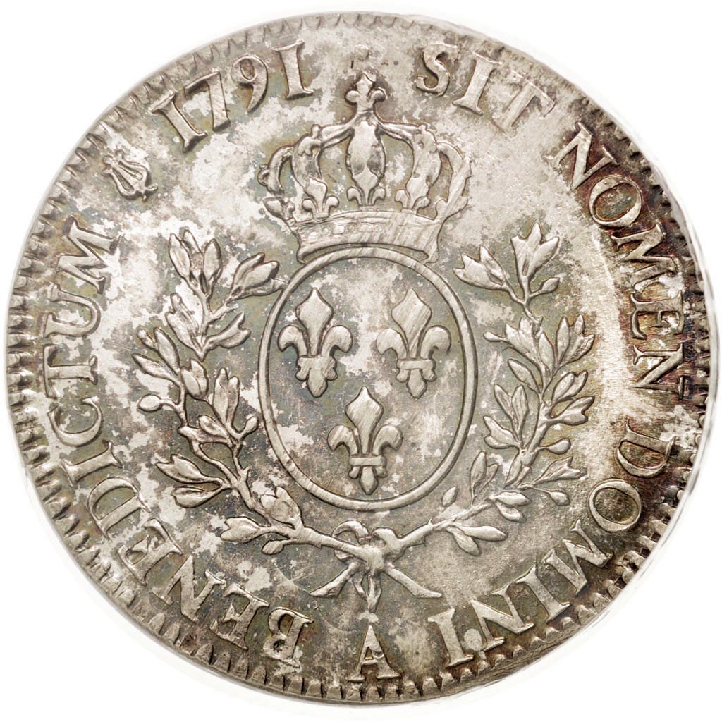 France, Louis XVI, Ecu, 1791 A, Paris, KM:564.1, PCGS MS63