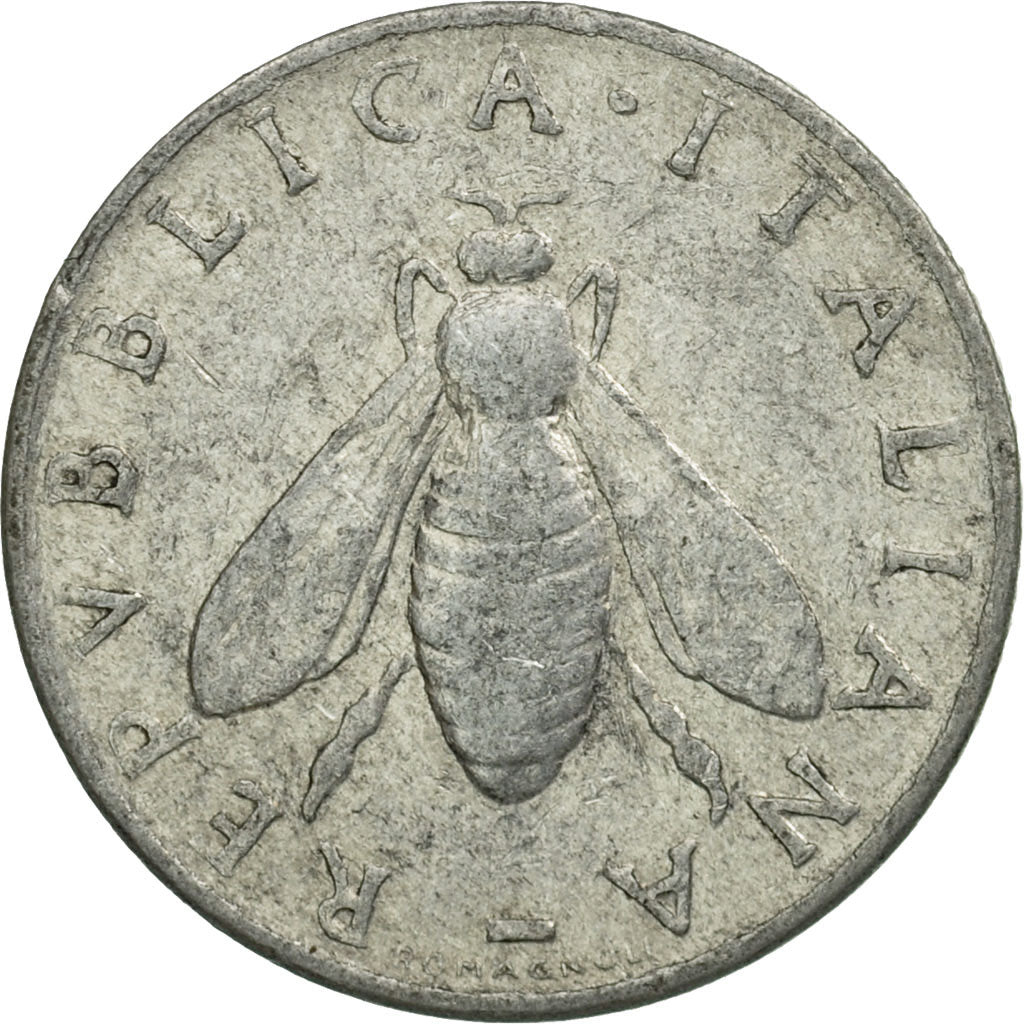 Coin, Italy, 2 Lire, 1954, Rome, EF(40-45), Aluminum, KM:94