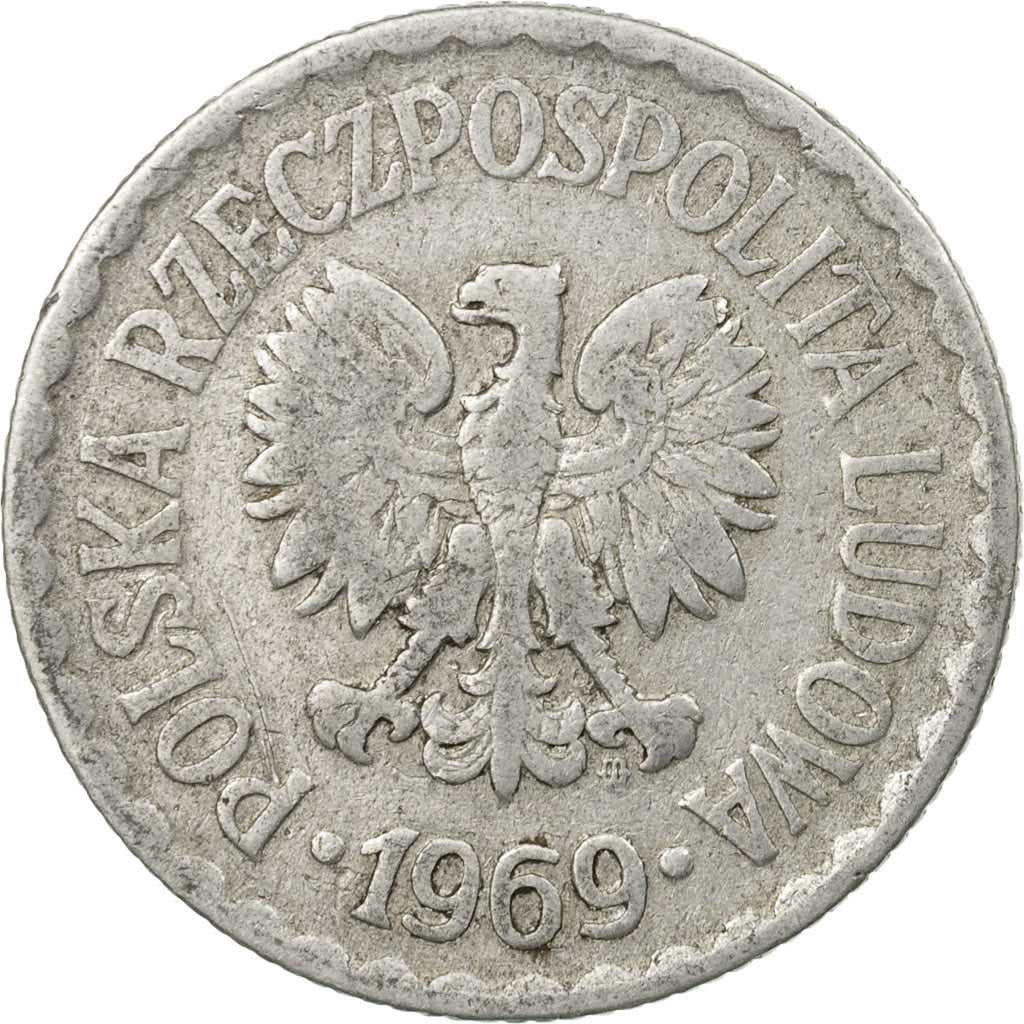 Münze, Polen, Zloty, 1969, Warsaw, S+, Aluminium, KM:49.1