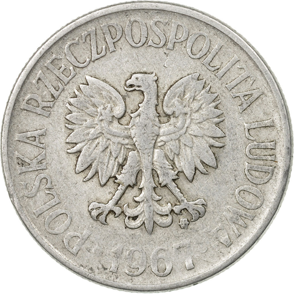 Coin, Poland, 50 Groszy, 1967, Warsaw, VF(20-25), Aluminum, KM:48.1