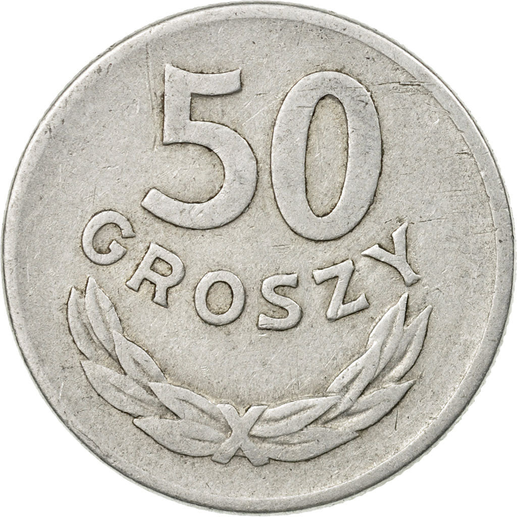 Coin, Poland, 50 Groszy, 1967, Warsaw, VF(20-25), Aluminum, KM:48.1