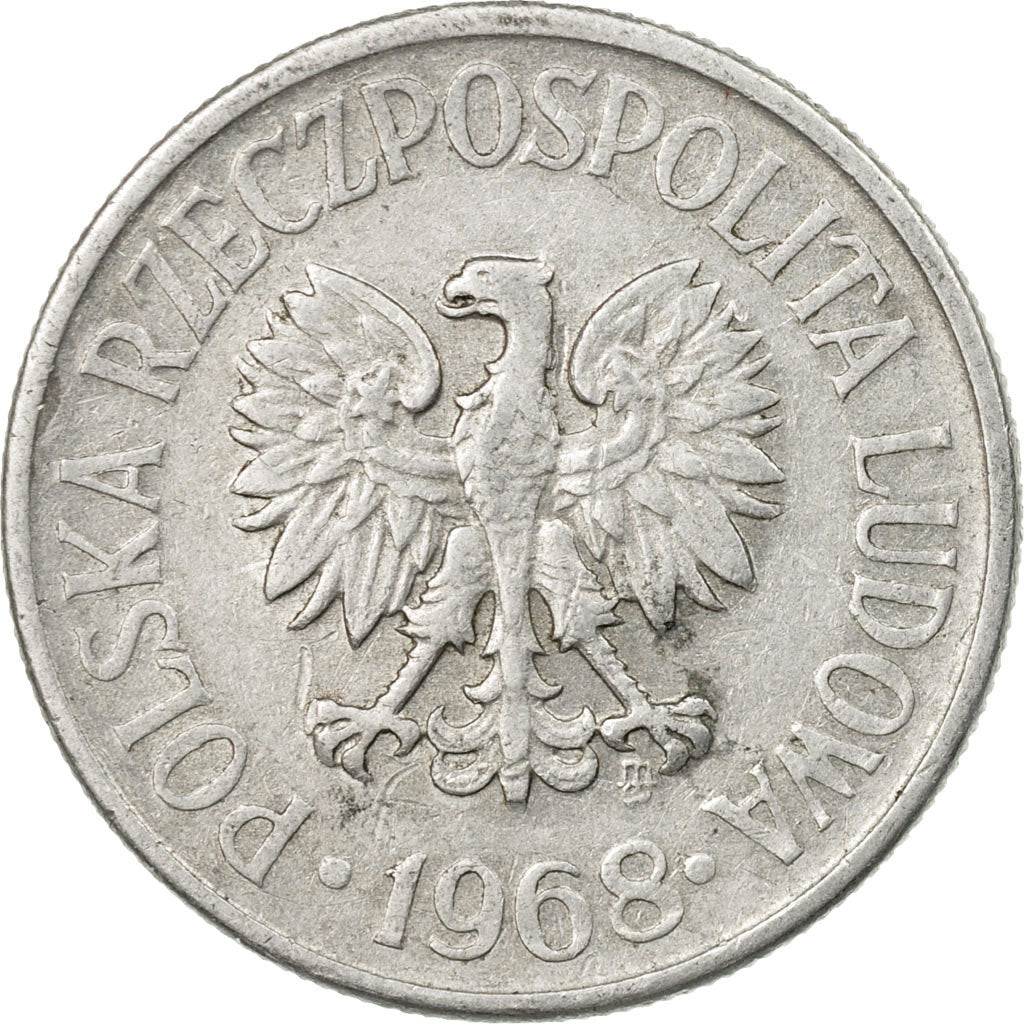 Coin, Poland, 50 Groszy, 1968, Warsaw, EF(40-45), Aluminum, KM:48.1