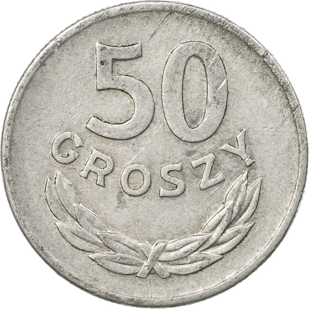 Coin, Poland, 50 Groszy, 1968, Warsaw, EF(40-45), Aluminum, KM:48.1