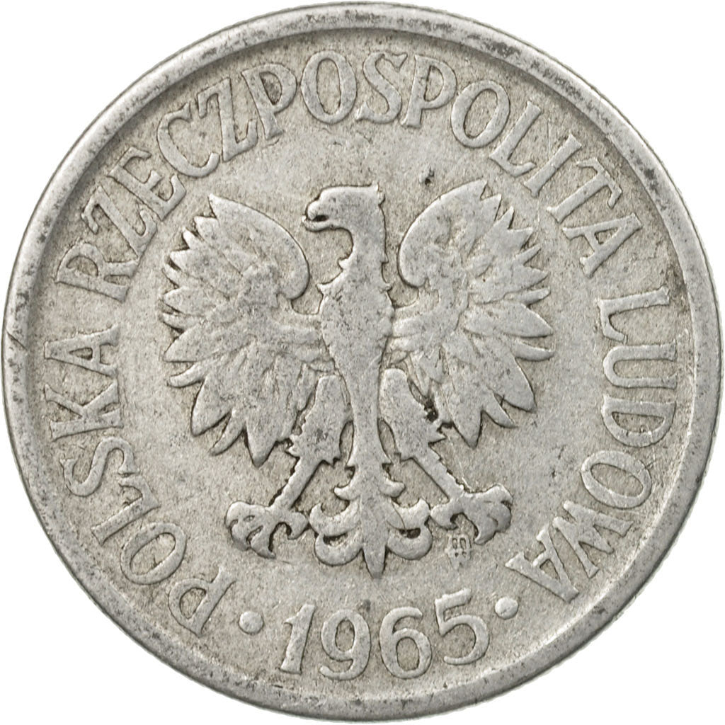 Coin, Poland, 50 Groszy, 1965, Warsaw, VF(30-35), Aluminum, KM:48.1