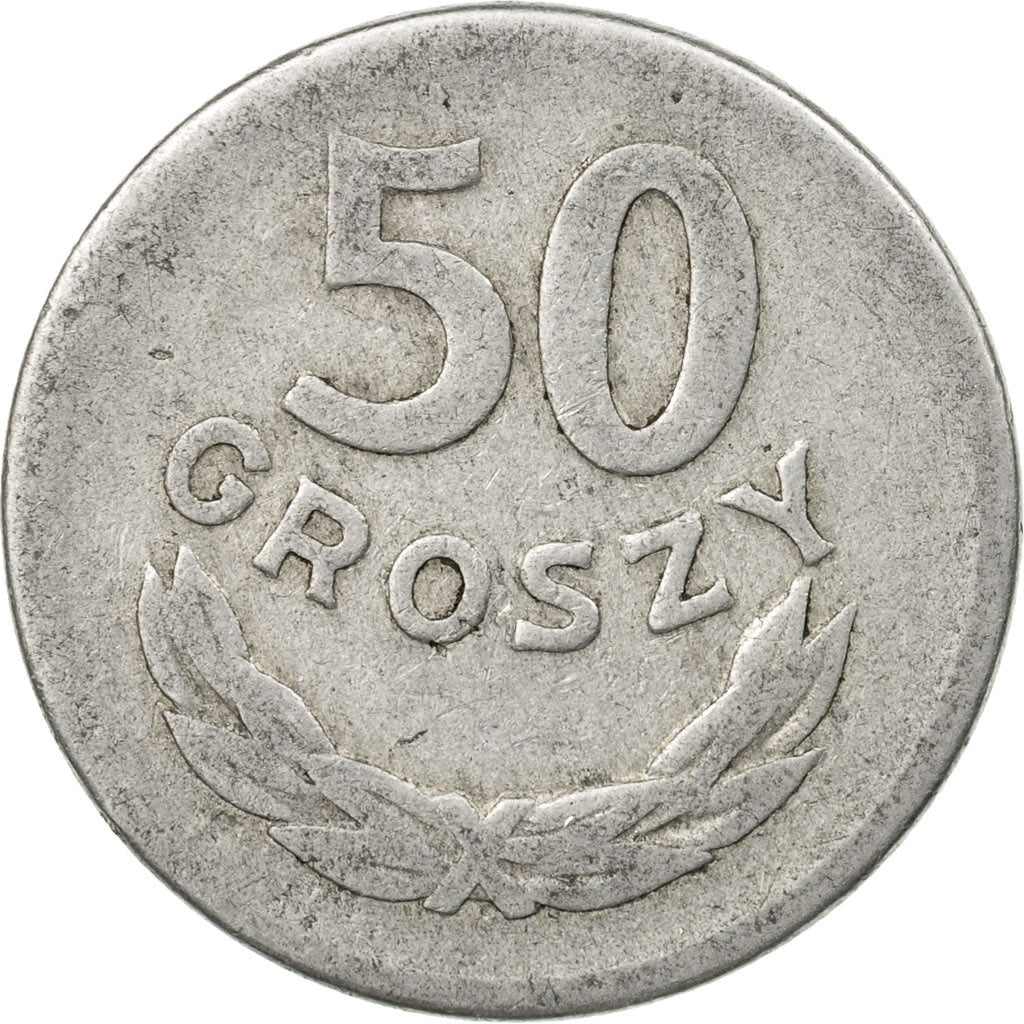 Coin, Poland, 50 Groszy, 1965, Warsaw, VF(30-35), Aluminum, KM:48.1