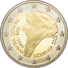 SLOVENIA, 2 Euro, 2008, KM #80, MS(65-70), Bi-Metallic, 25.75, 8.40