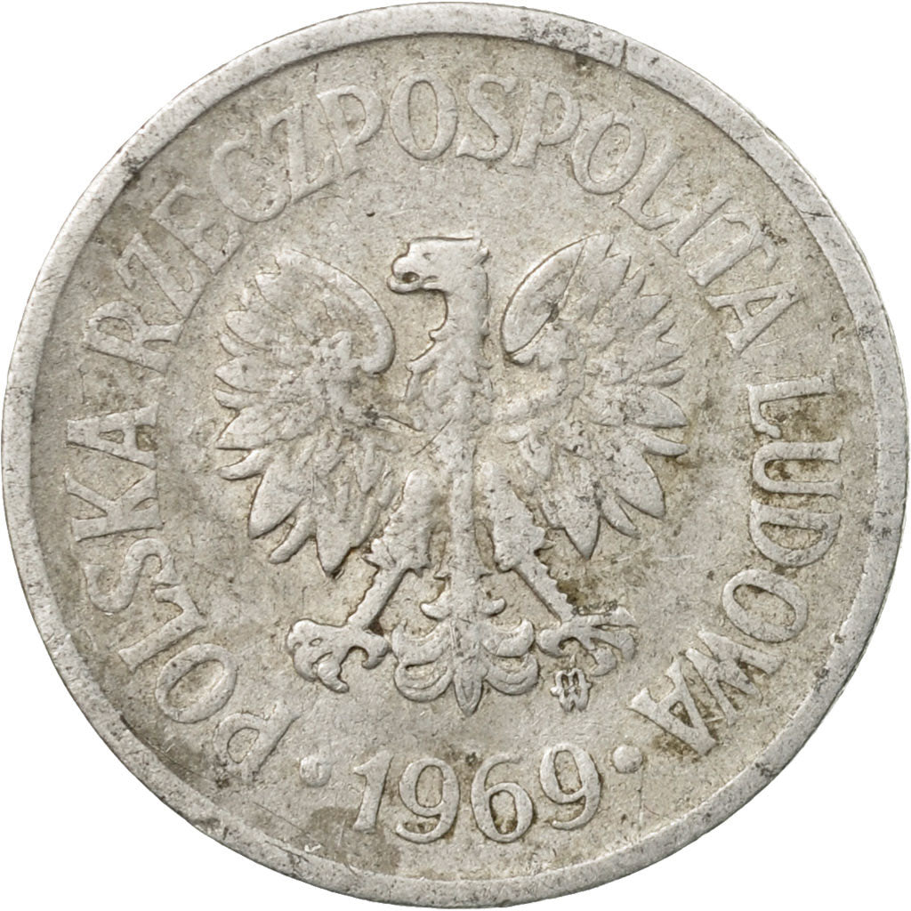 Coin, Poland, 10 Groszy, 1969, Warsaw, VF(20-25), Aluminum, KM:AA47