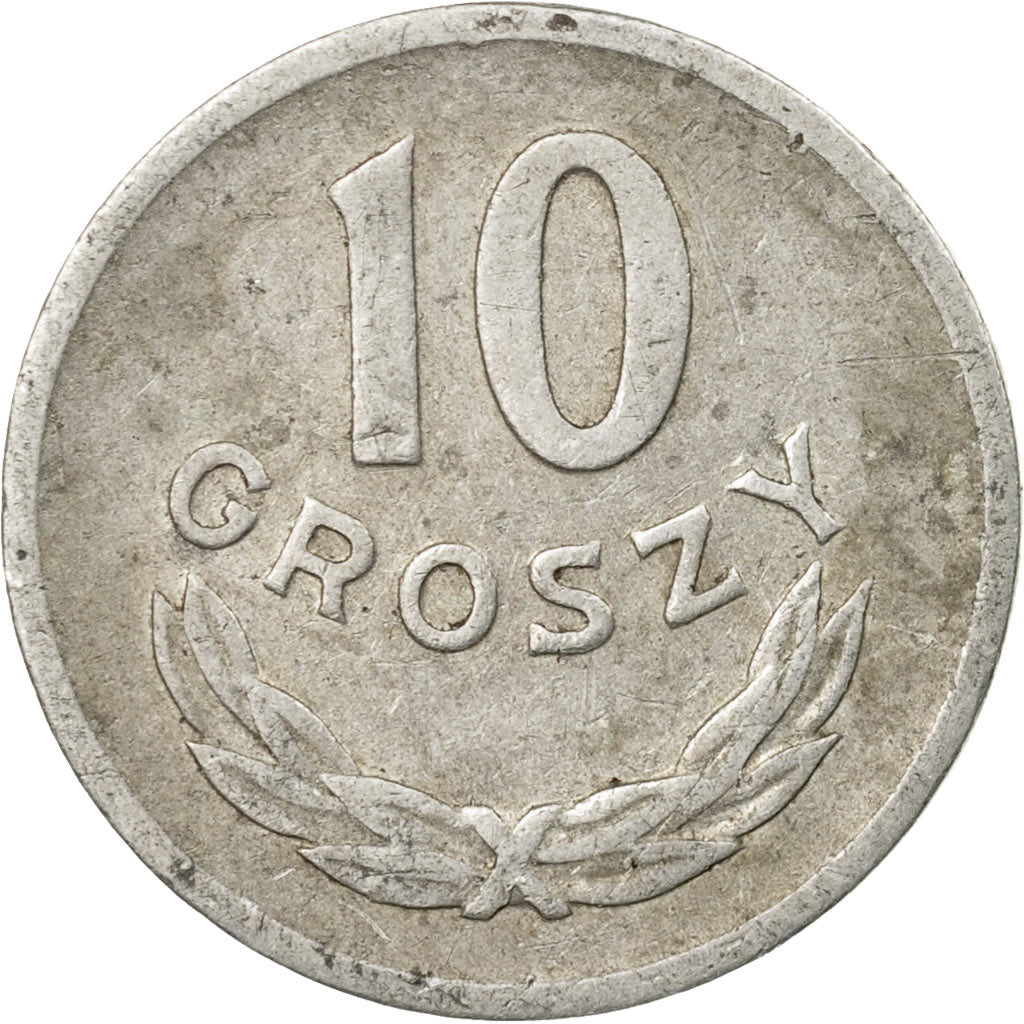 Coin, Poland, 10 Groszy, 1969, Warsaw, VF(20-25), Aluminum, KM:AA47