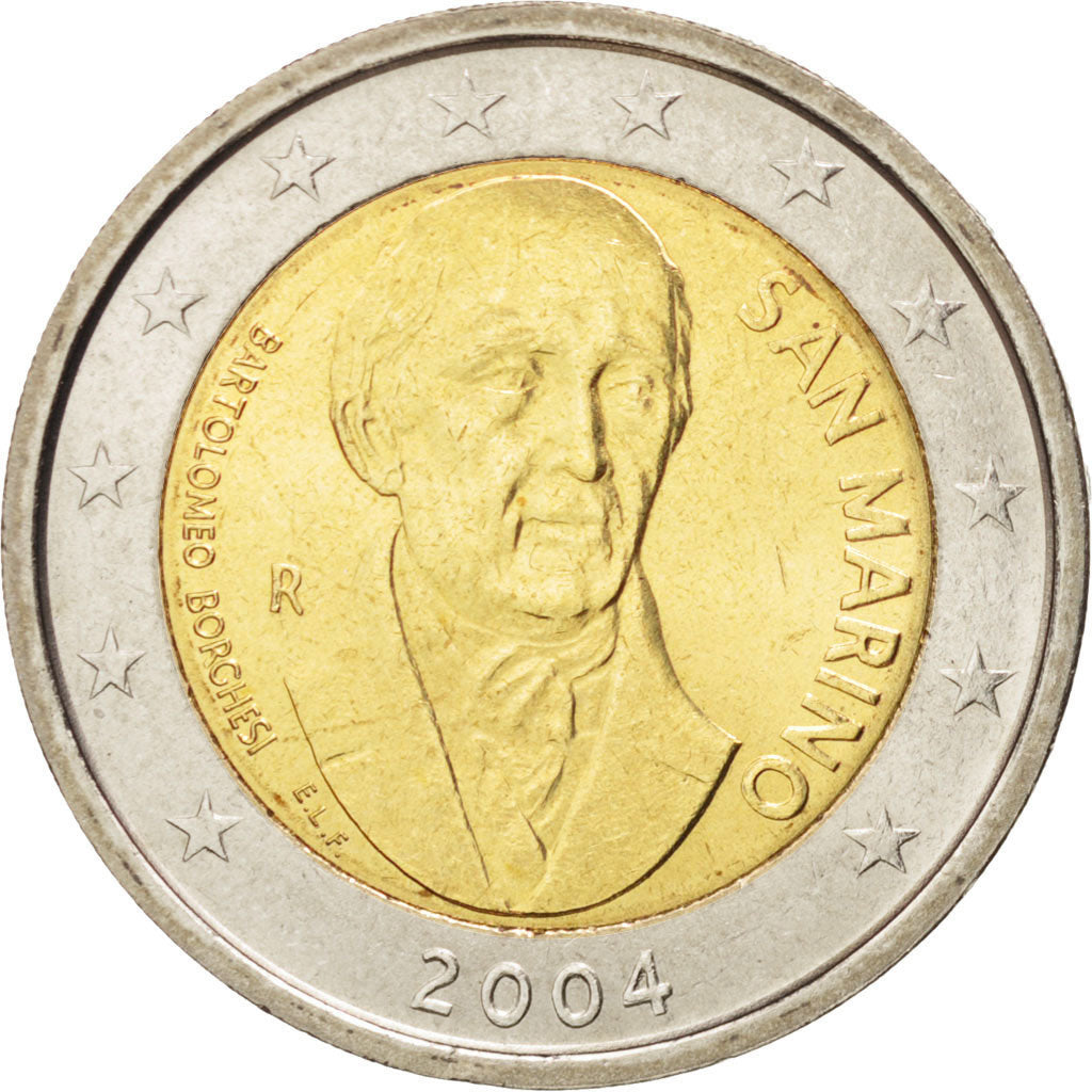 SAN MARINO, 2 Euro, 2004, Rome, KM #467, MS(63), Bi-Metallic, 25.75, 8.49