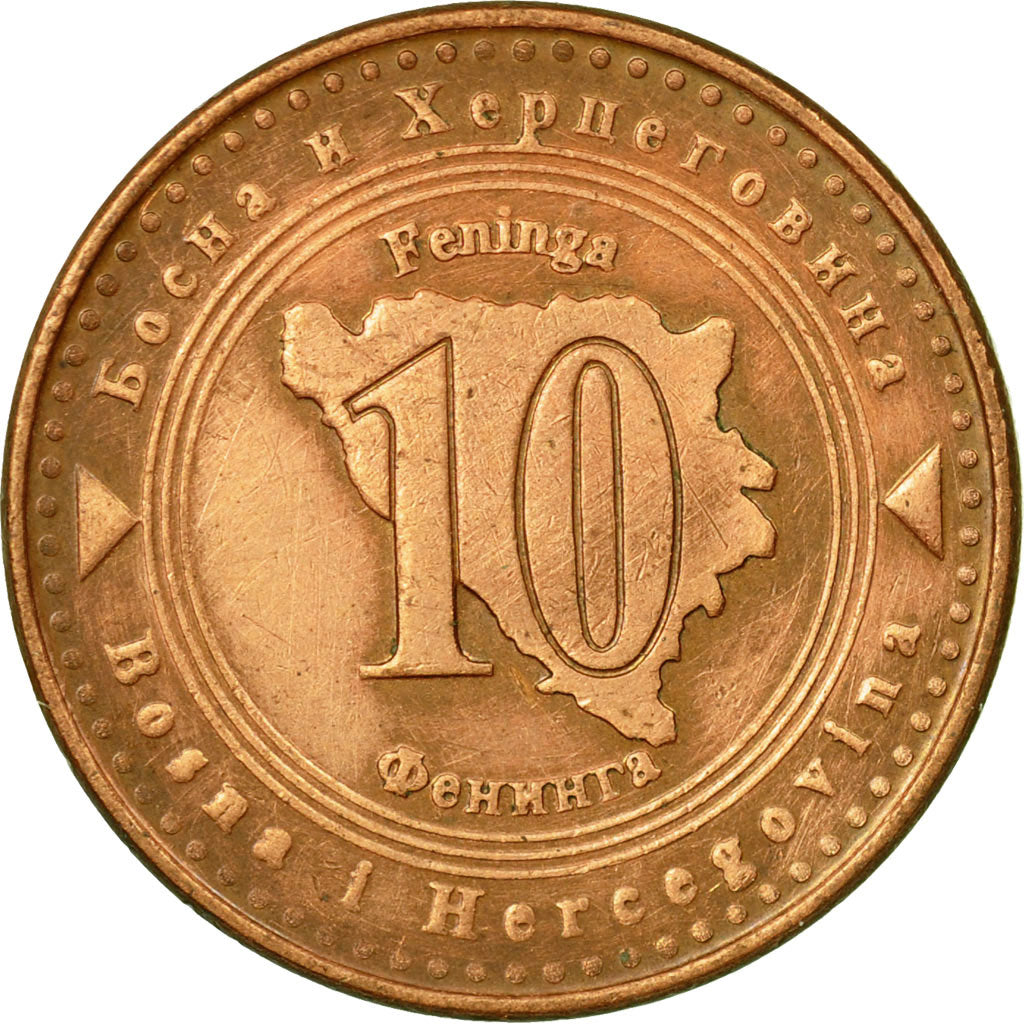 Coin, BOSNIA-HERZEGOVINA, 10 Feninga, 1998, EF(40-45), Copper Plated Steel