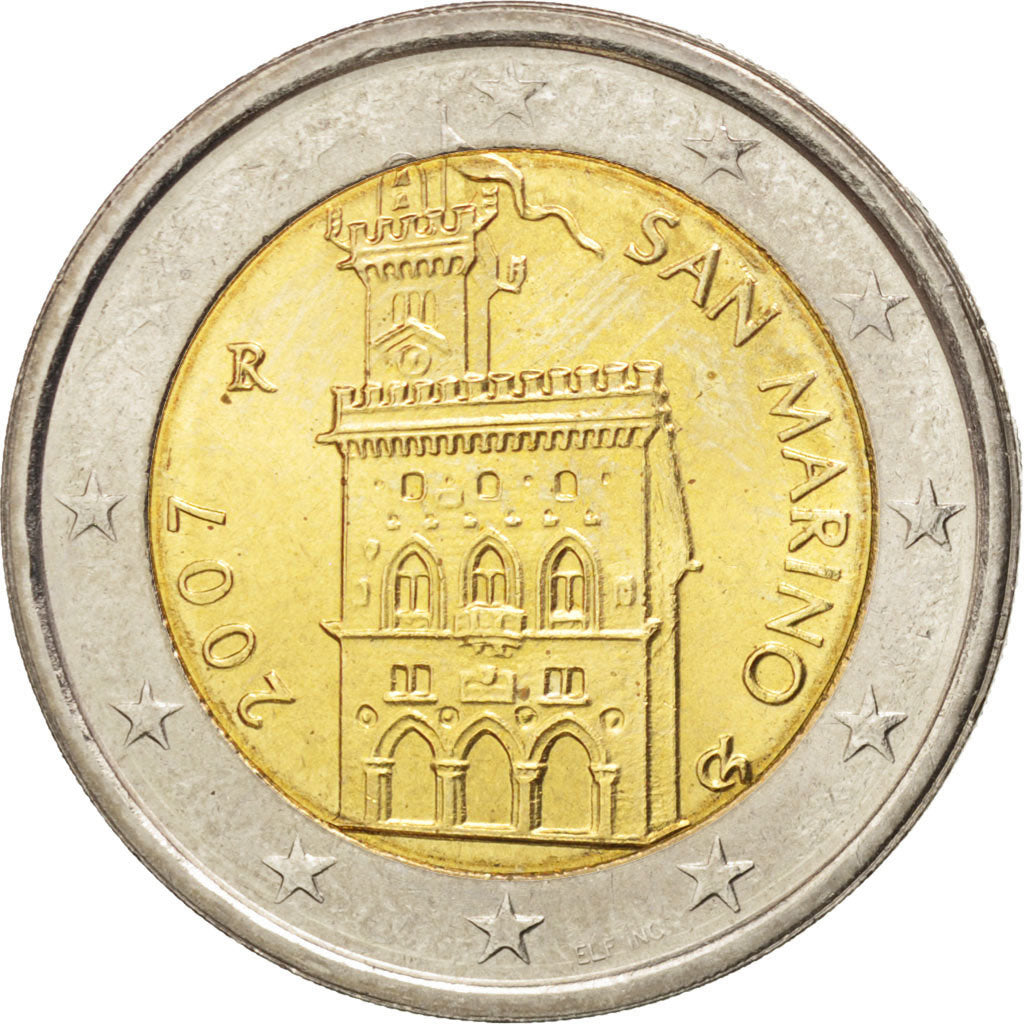SAN MARINO, 2 Euro, 2007, Rome, KM #447, MS(63), Bi-Metallic, 25.75, 8.53