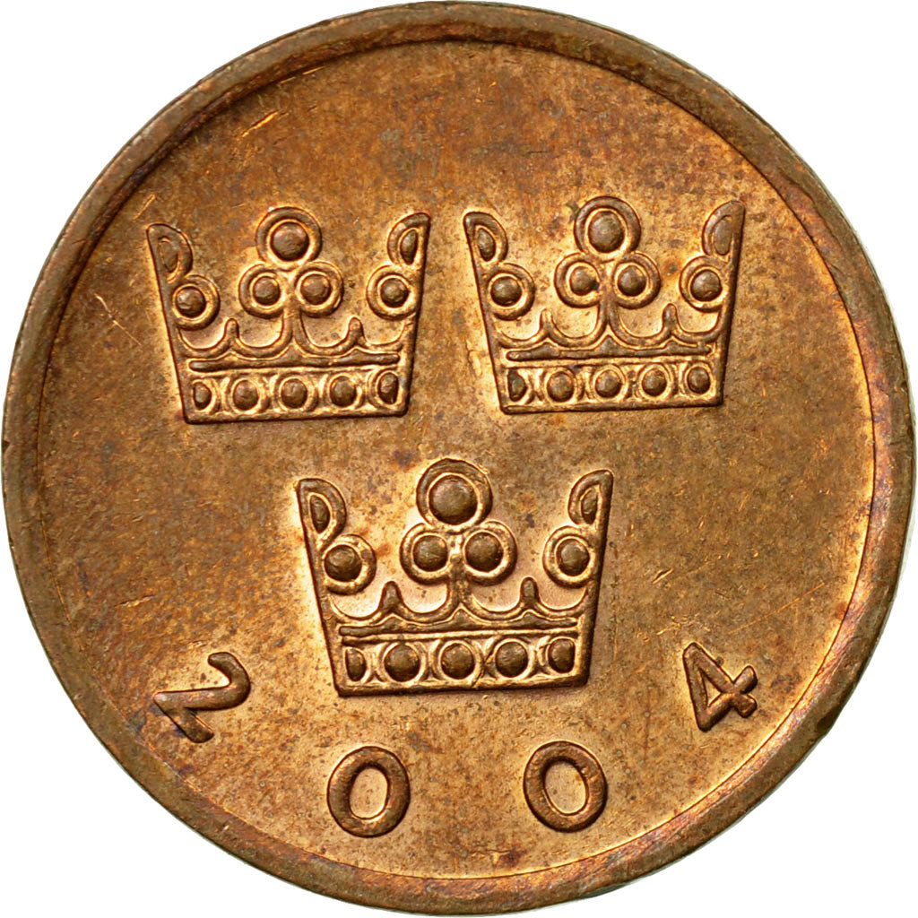 Coin, Sweden, Carl XVI Gustaf, 50 Öre, 2004, EF(40-45), Bronze, KM:878