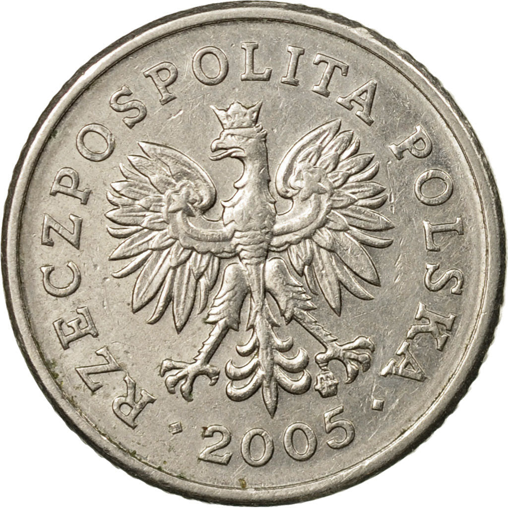 Coin, Poland, 10 Groszy, 2005, Warsaw, EF(40-45), Copper-nickel, KM:279