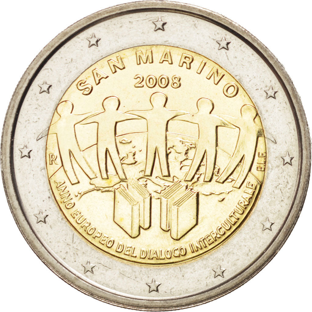 SAN MARINO, 2 Euro, 2008, Rome, KM #487, MS(63), Bi-Metallic, 25.75, 8.47