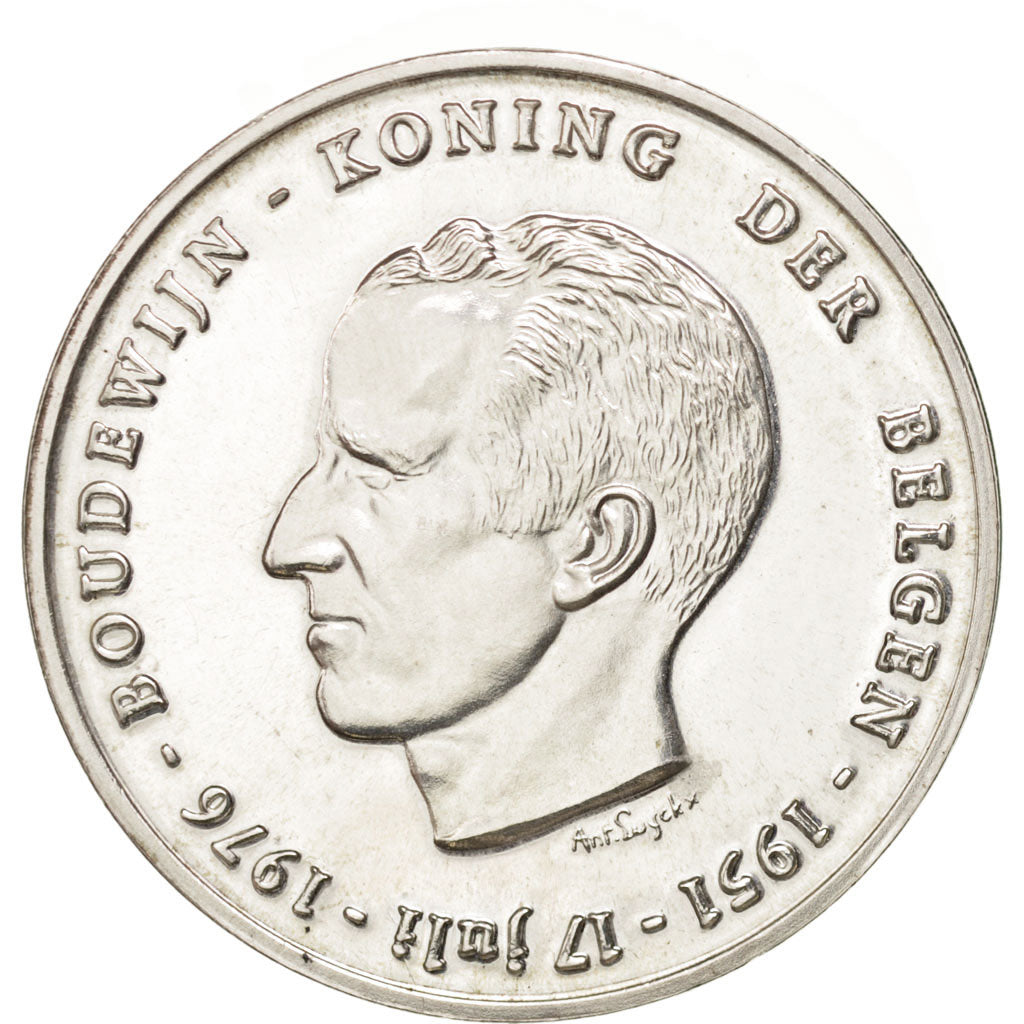 BELGIUM, 250 Francs, 250 Frank, 1976, KM #157.1, MS(63), Silver, 37, 24.80