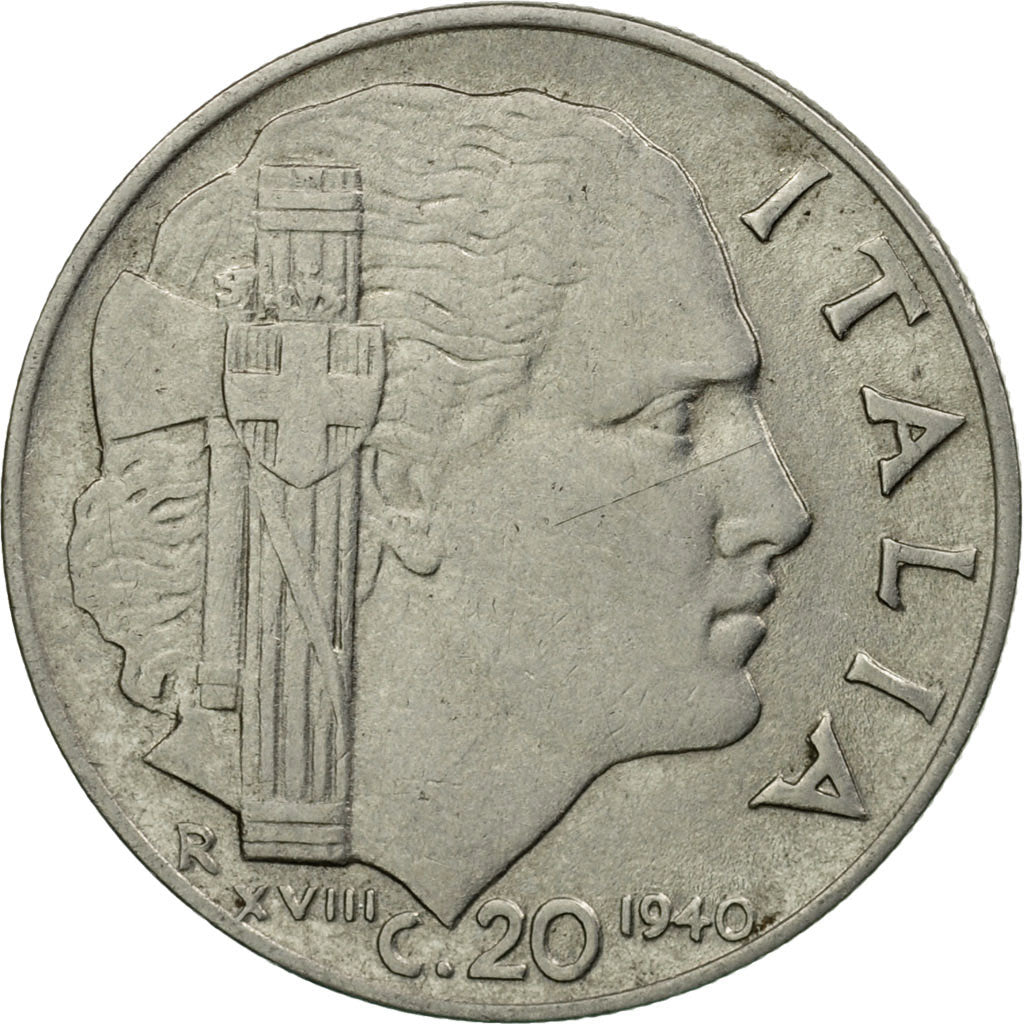 Coin, Italy, Vittorio Emanuele III, 20 Centesimi, 1940, Rome, EF(40-45)