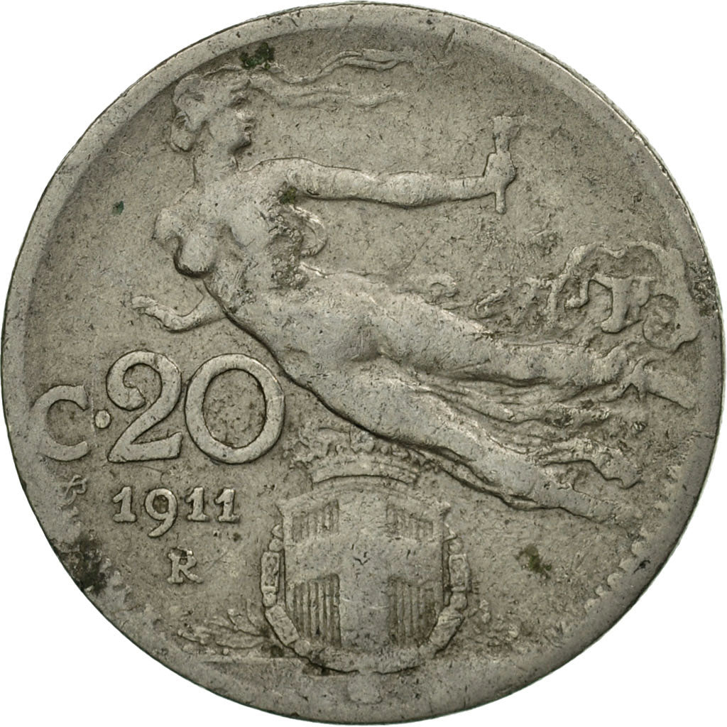 Monnaie, Italie, Vittorio Emanuele III, 20 Centesimi, 1911, Rome, TTB, Nickel