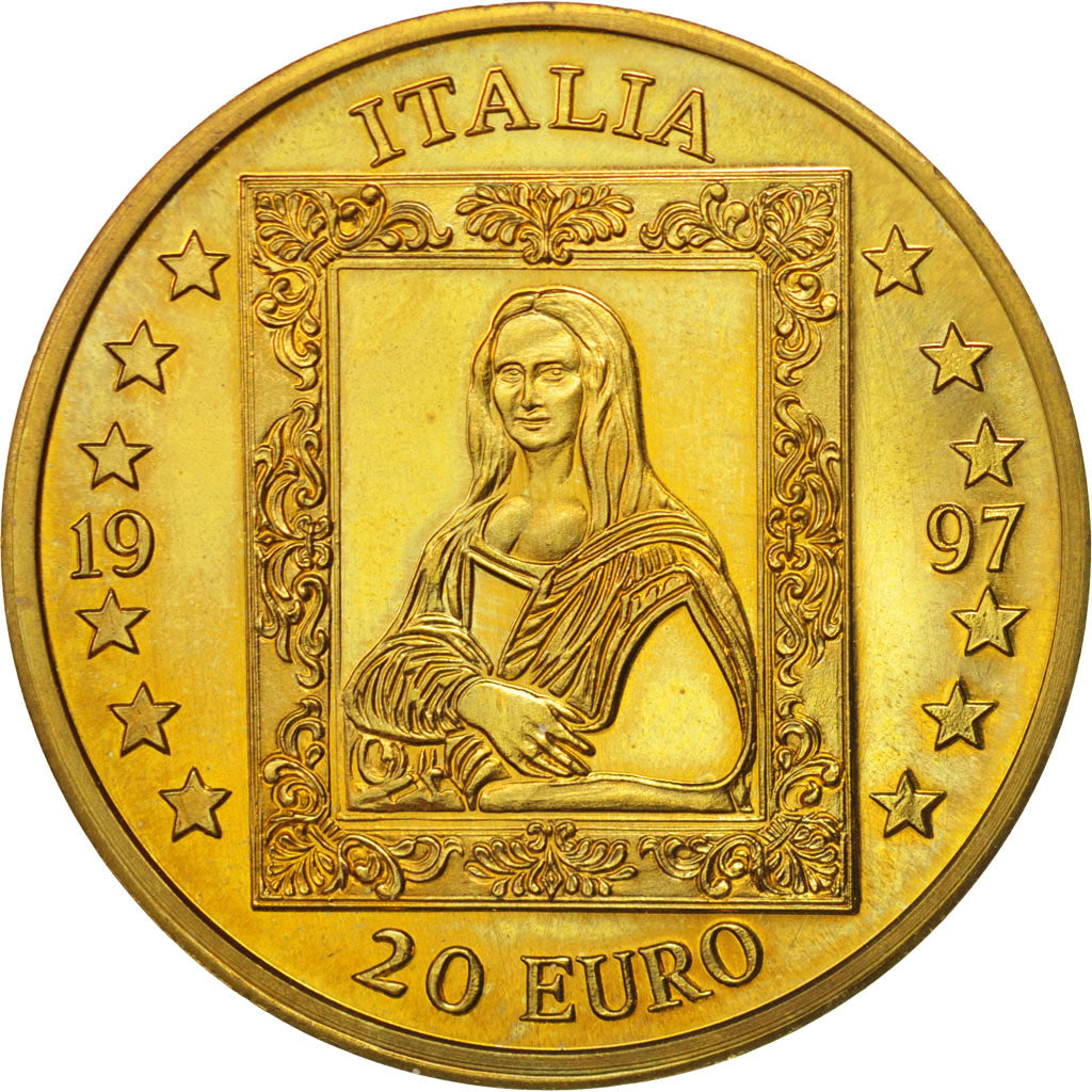 Private proofs / unofficial, 20 Euro, 1997, MS(63), Brass, 19.28