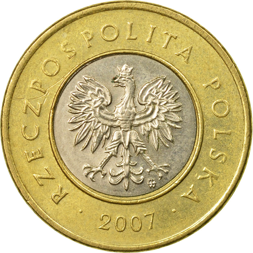 Moneda, Polonia, 2 Zlote, 2007, Warsaw, MBC, Bimetálico, KM:283