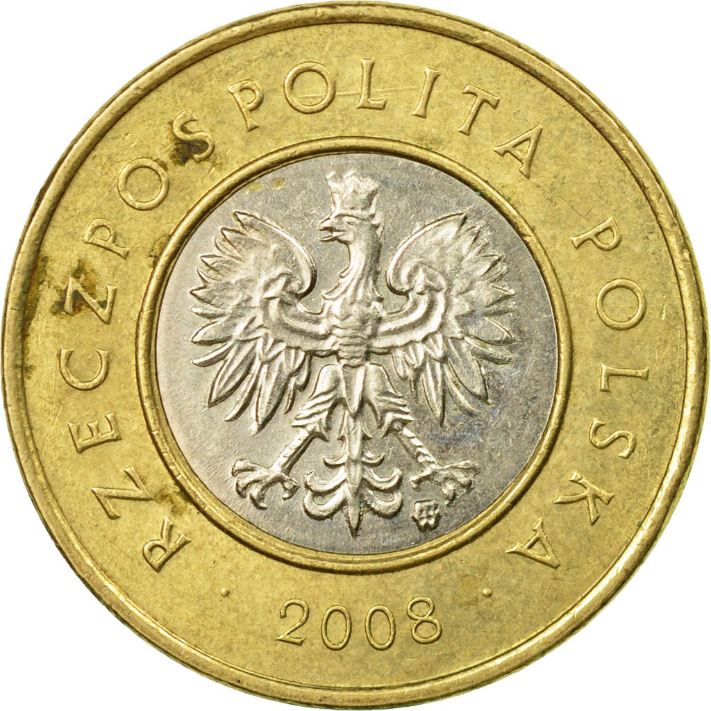 Moneta, Polonia, 2 Zlote, 2008, Warsaw, BB, Bi-metallico, KM:283