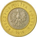 Moneda, Polonia, 2 Zlote, 2010, Warsaw, MBC, Bimetálico, KM:283