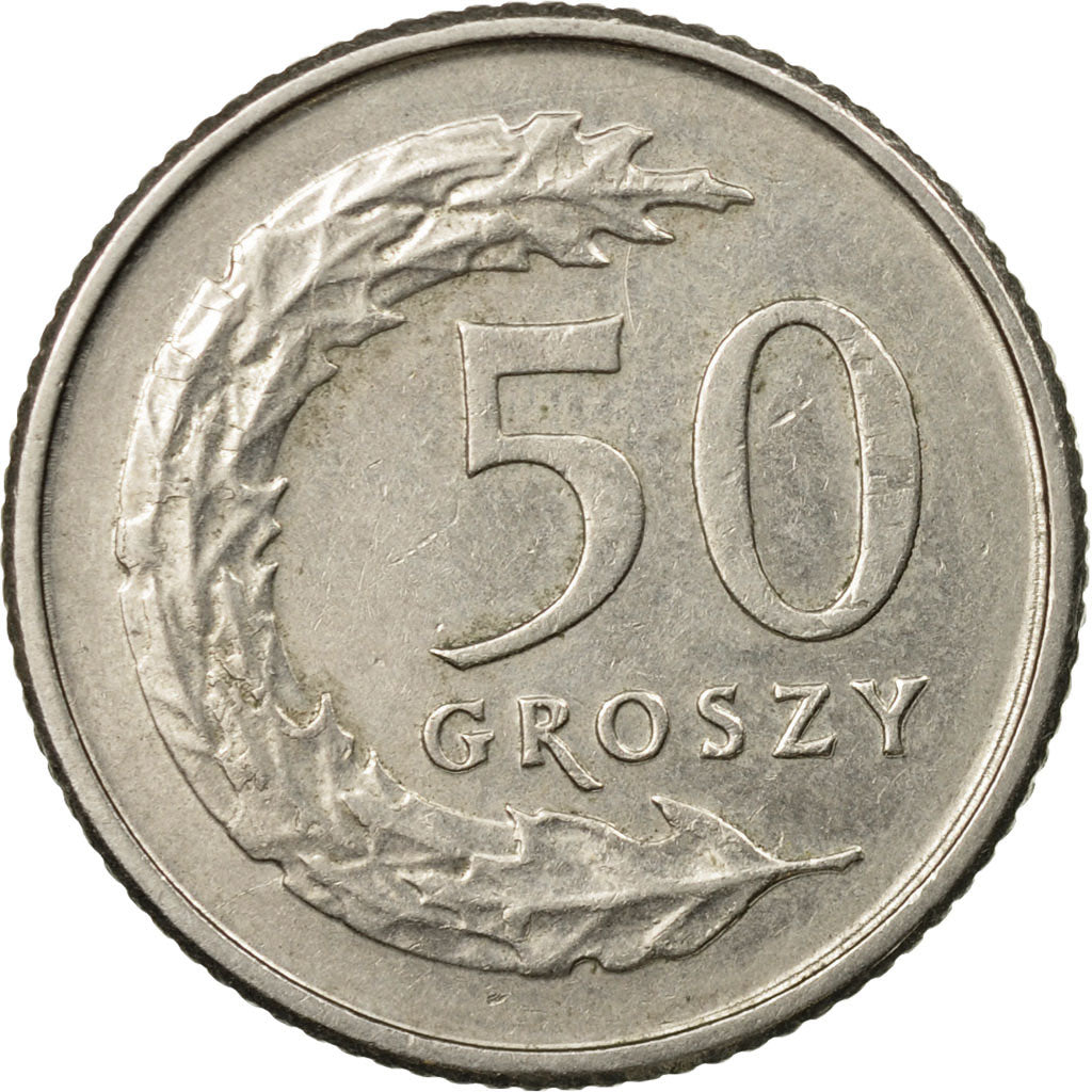 Coin, Poland, 50 Groszy, 2010, Warsaw, EF(40-45), Copper-nickel, KM:281