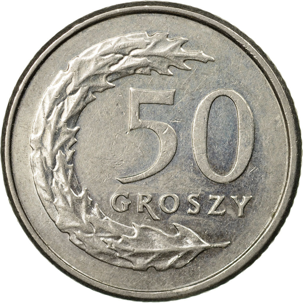 Coin, Poland, 50 Groszy, 2008, Warsaw, EF(40-45), Copper-nickel, KM:281