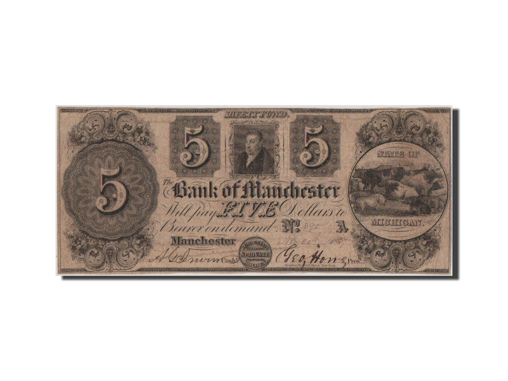 United States, 5 Dollars, 1837, VF(20-25)