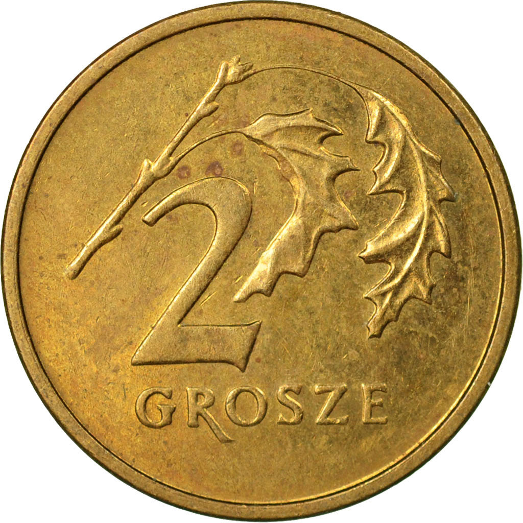 Moneta, Polska, 2 Grosze, 2002, Warsaw, VF(30-35), Mosiądz, KM:277