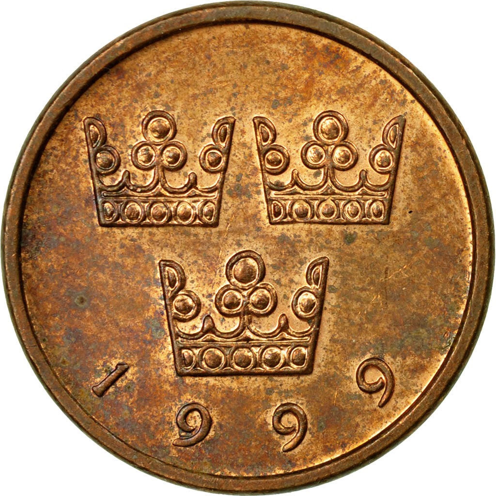 Moneta, Svezia, Carl XVI Gustaf, 50 Öre, 1999, BB, Bronzo, KM:878