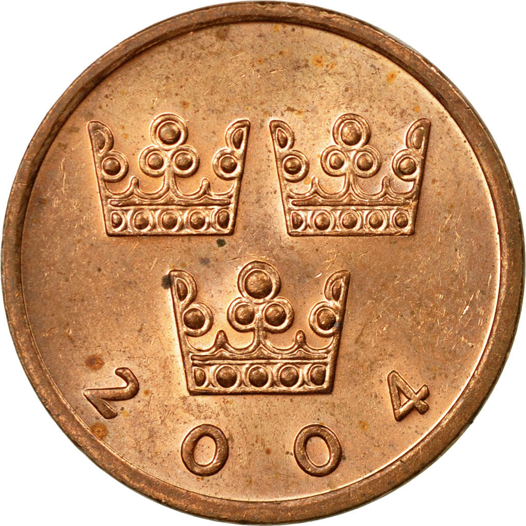 Coin, Sweden, Carl XVI Gustaf, 50 Öre, 2004, EF(40-45), Bronze, KM:878