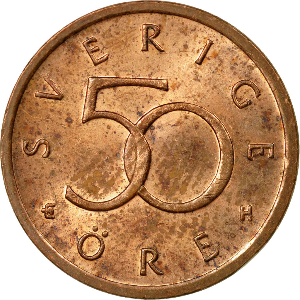 Coin, Sweden, Carl XVI Gustaf, 50 Öre, 2004, EF(40-45), Bronze, KM:878