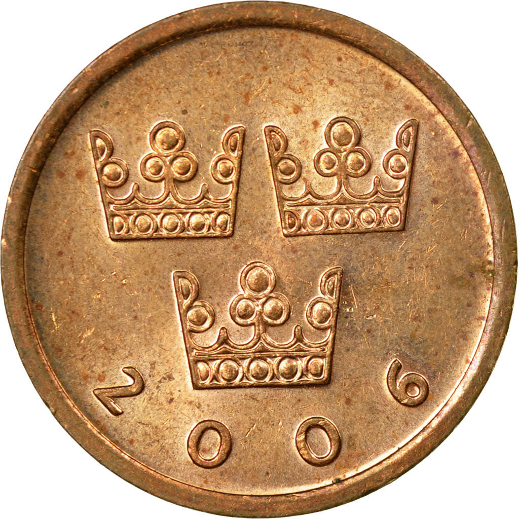 Münze, Schweden, Carl XVI Gustaf, 50 Öre, 2006, SS, Bronze, KM:878
