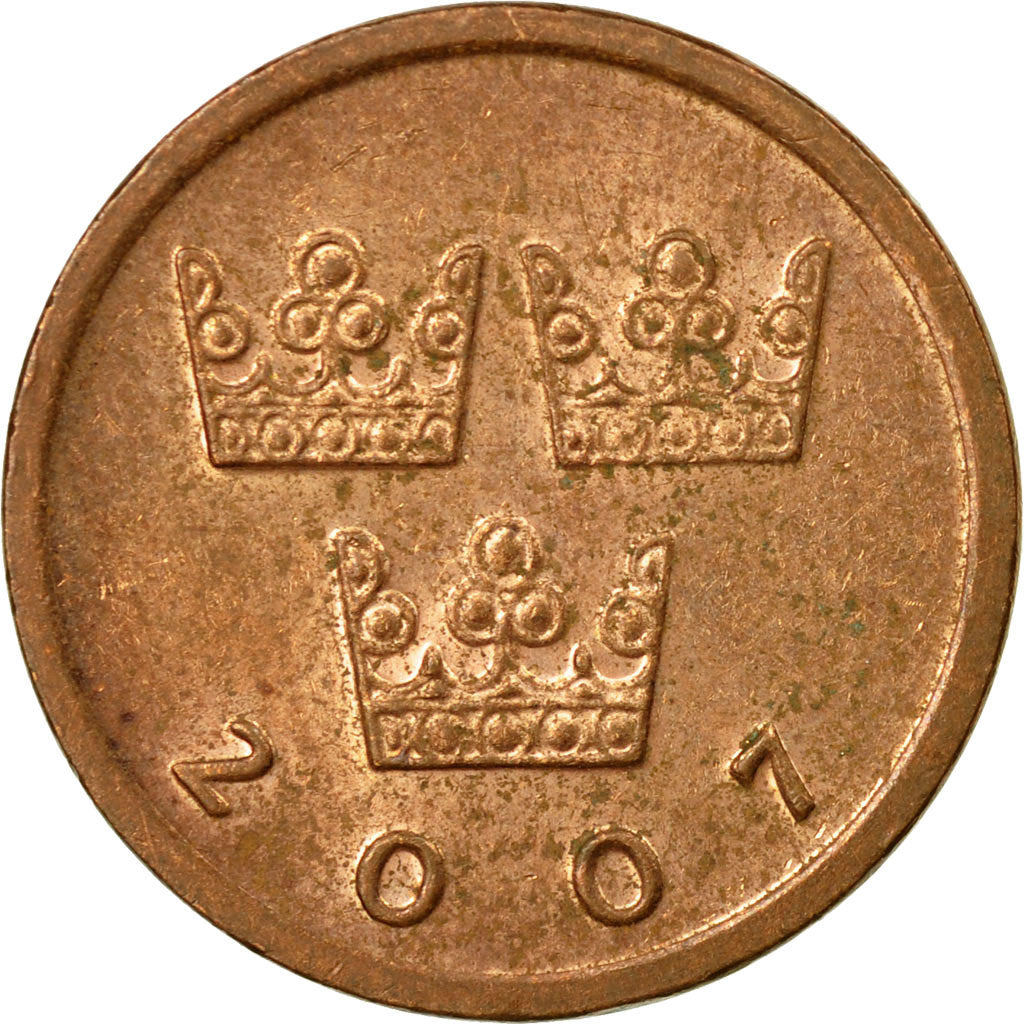 Moneta, Svezia, Carl XVI Gustaf, 50 Öre, 2007, BB, Bronzo, KM:878