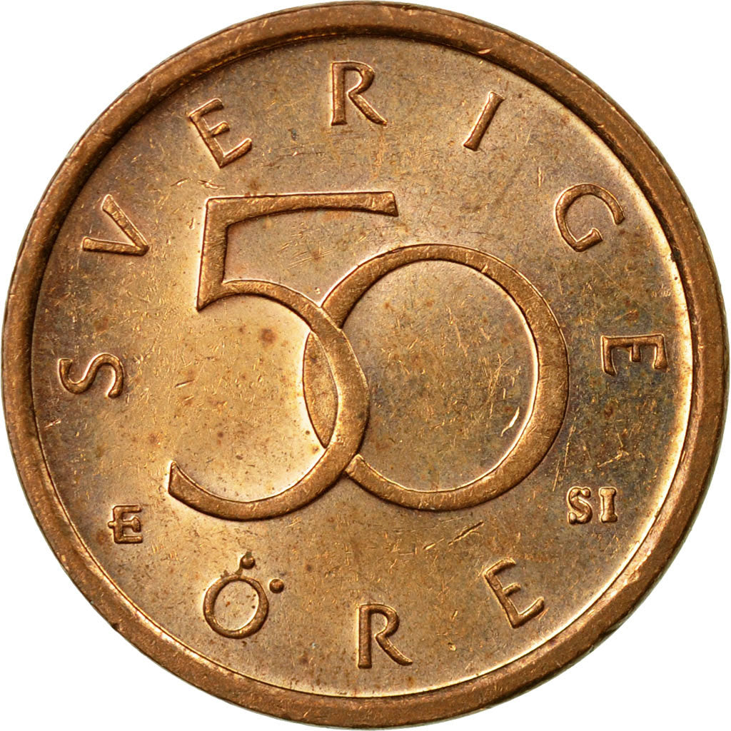 Moneta, Svezia, Carl XVI Gustaf, 50 Öre, 2007, BB, Bronzo, KM:878