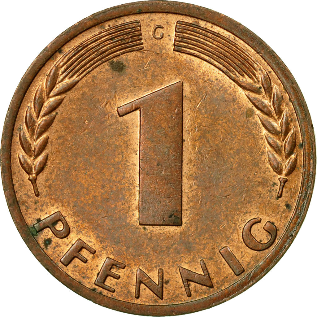 Munten, Federale Duitse Republiek, Pfennig, 1970, Karlsruhe, ZF, Copper Plated