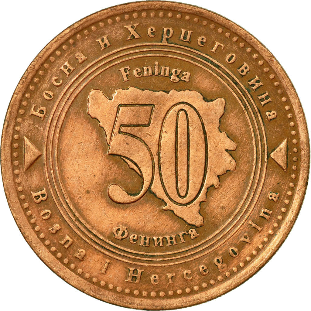 Coin, BOSNIA-HERZEGOVINA, 50 Feninga, 1998, British Royal Mint, EF(40-45)