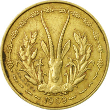 Coin, West African States, 5 Francs, 1969, Paris, EF(40-45)