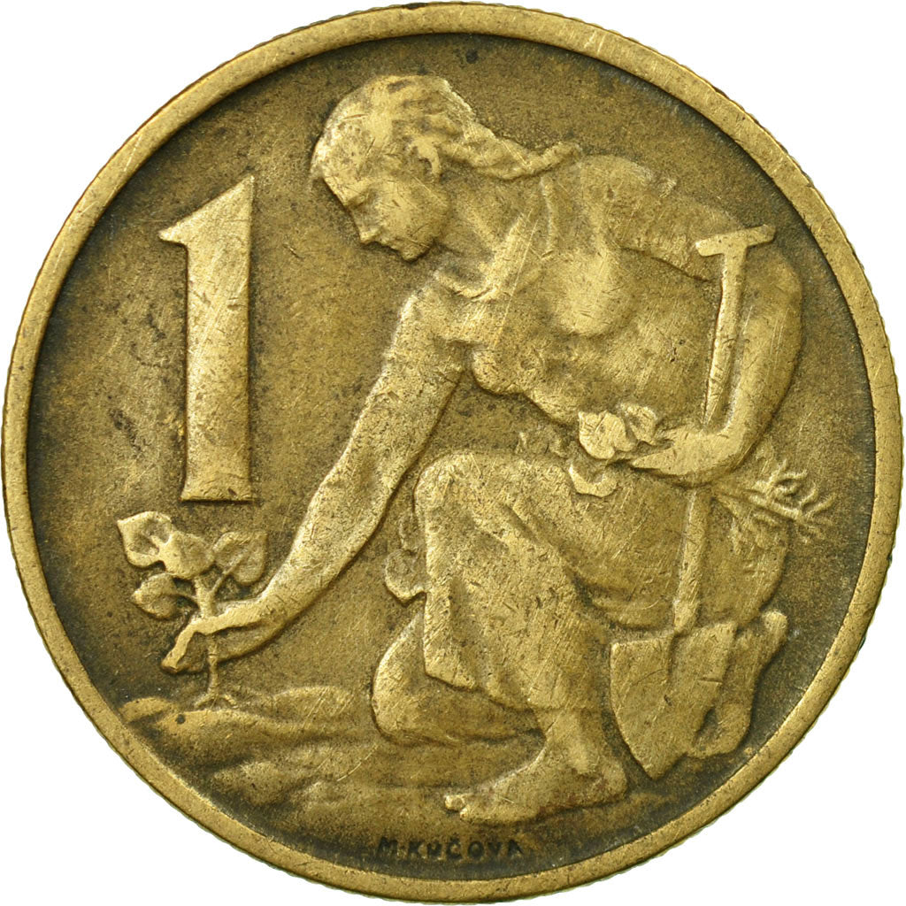 Coin, Czechoslovakia, Koruna, 1957, EF(40-45), Aluminum-Bronze, KM:46