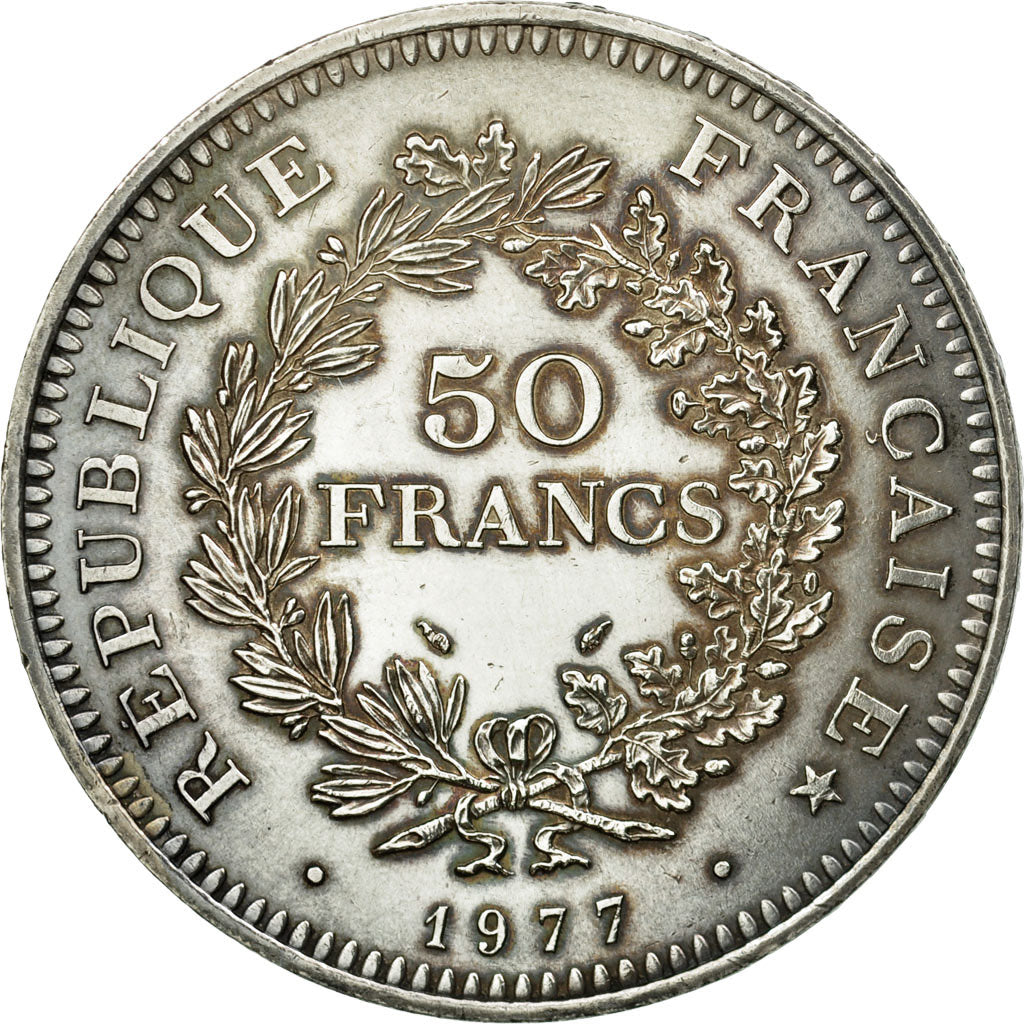 Coin, France, Hercule, 50 Francs, 1977, Paris, EF(40-45), Silver, KM:941.1