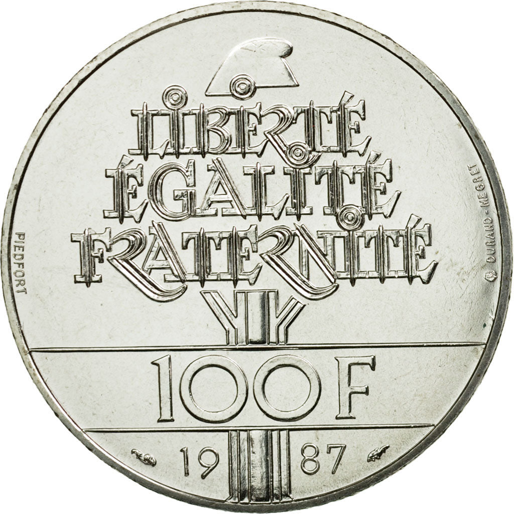 Coin, France, 100 Francs, 1987, Piéfort, MS(65-70), Silver, KM:P991a