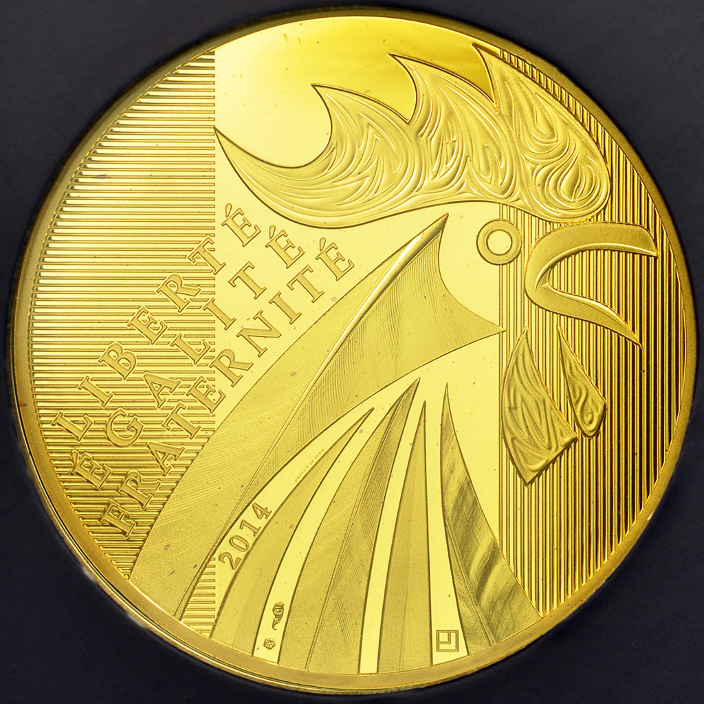 France, 1000 Euro, 2014, Coq, MS(65-70), Gold