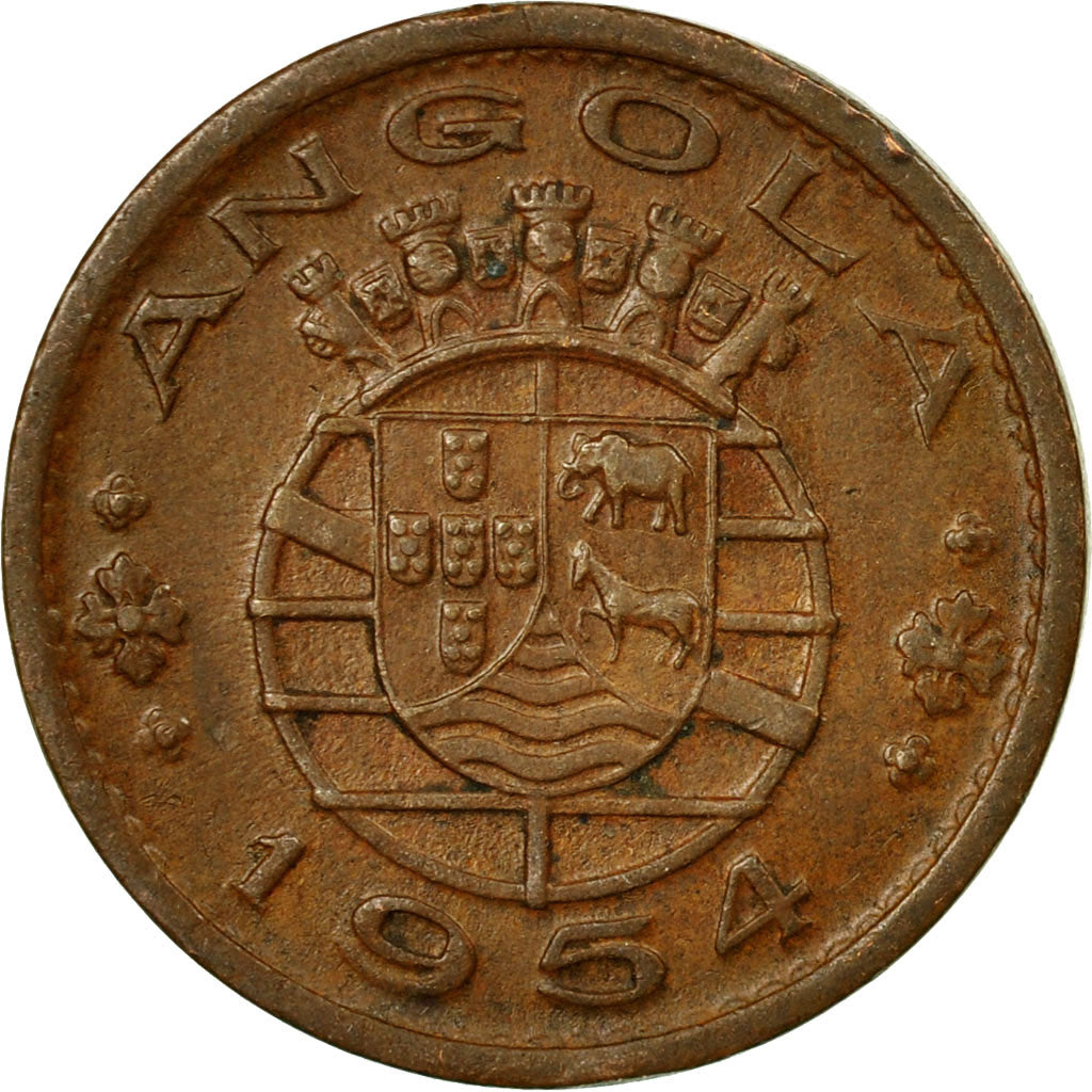 Coin, Angola, 2-1/2 Escudos, 1954, EF(40-45), Copper-nickel, KM:Pr34