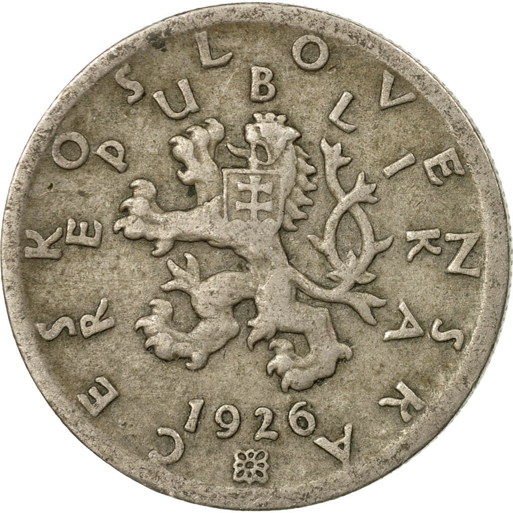 Coin, Czechoslovakia, 50 Haleru, 1926, EF(40-45), Copper-nickel, KM:2