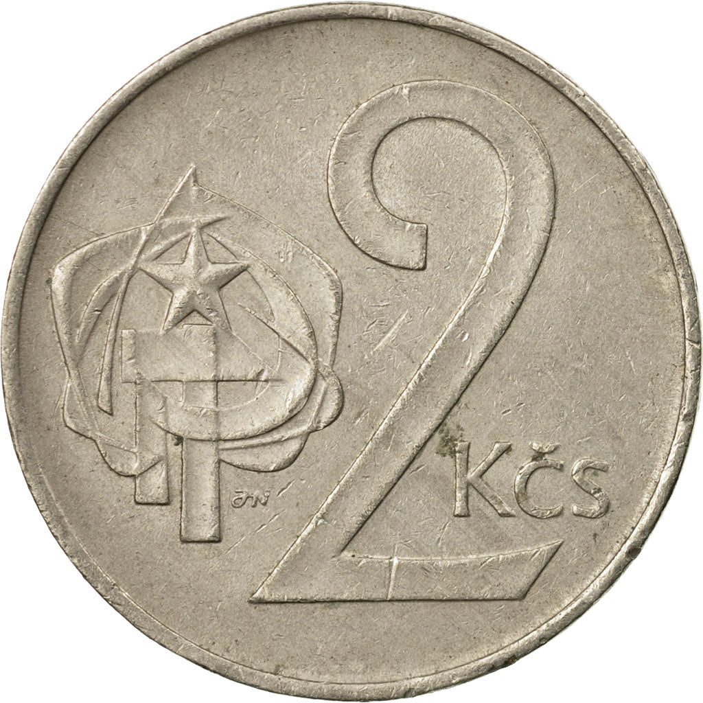 Coin, Czechoslovakia, 2 Koruny, 1985, EF(40-45), Copper-nickel, KM:75