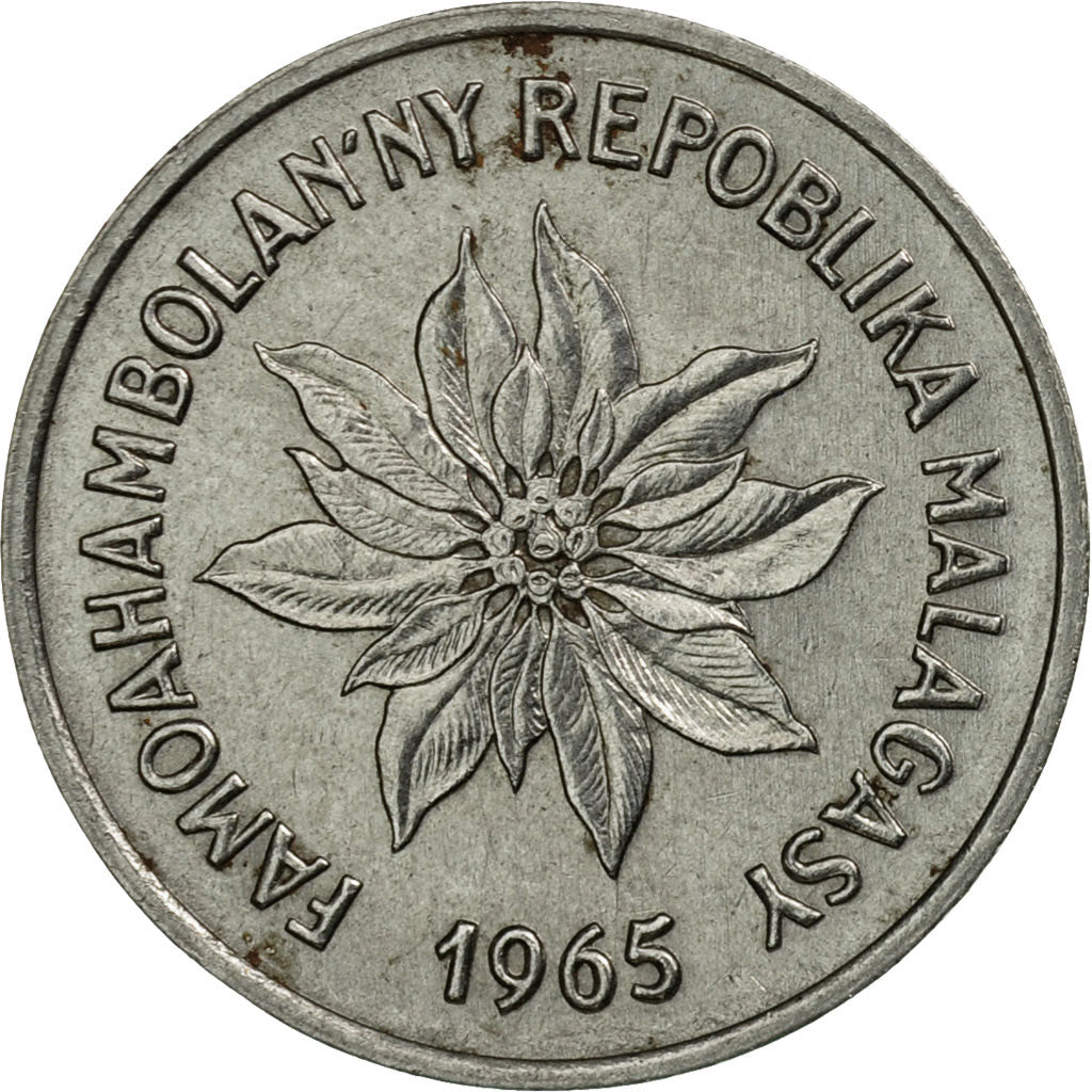 Coin, Madagascar, Franc, 1965, Paris, EF(40-45), Stainless Steel, KM:8