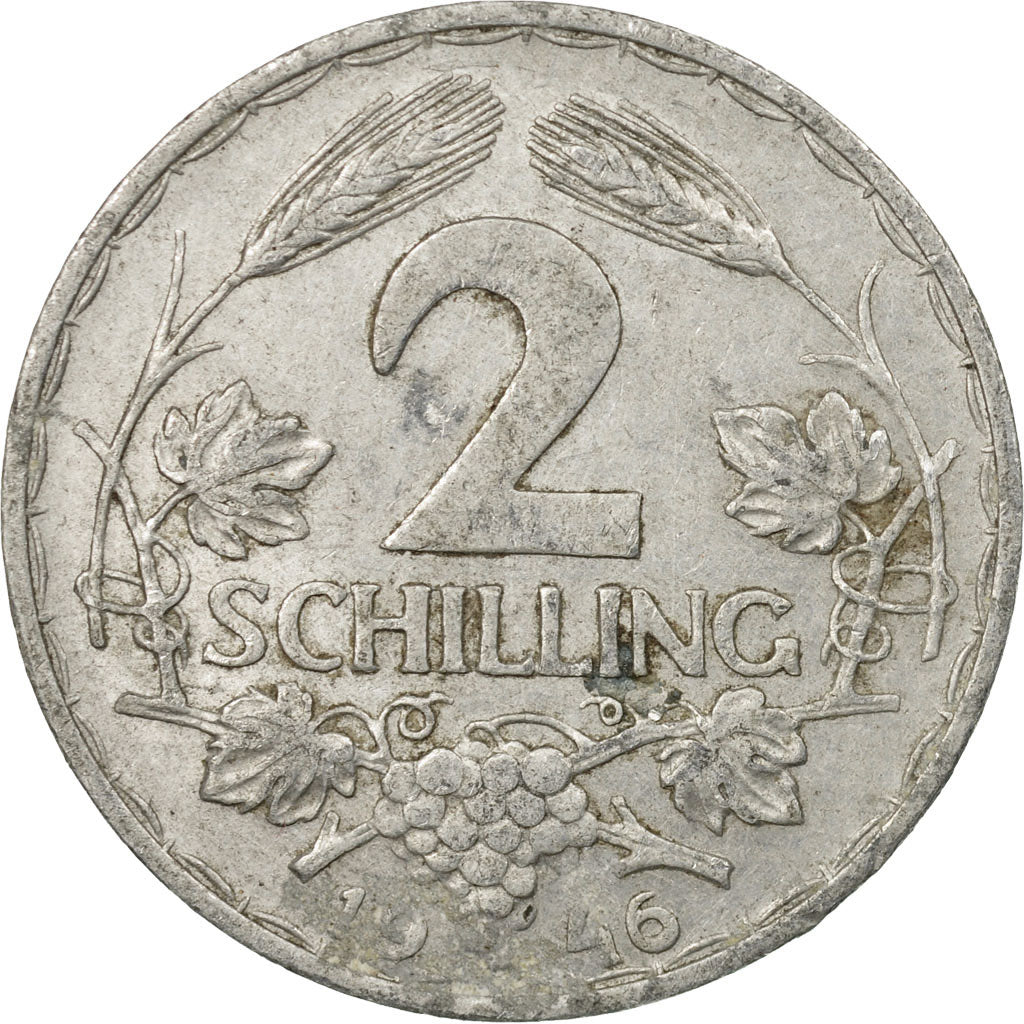 Münze, Österreich, 2 Schilling, 1946, S+, Aluminium, KM:2872