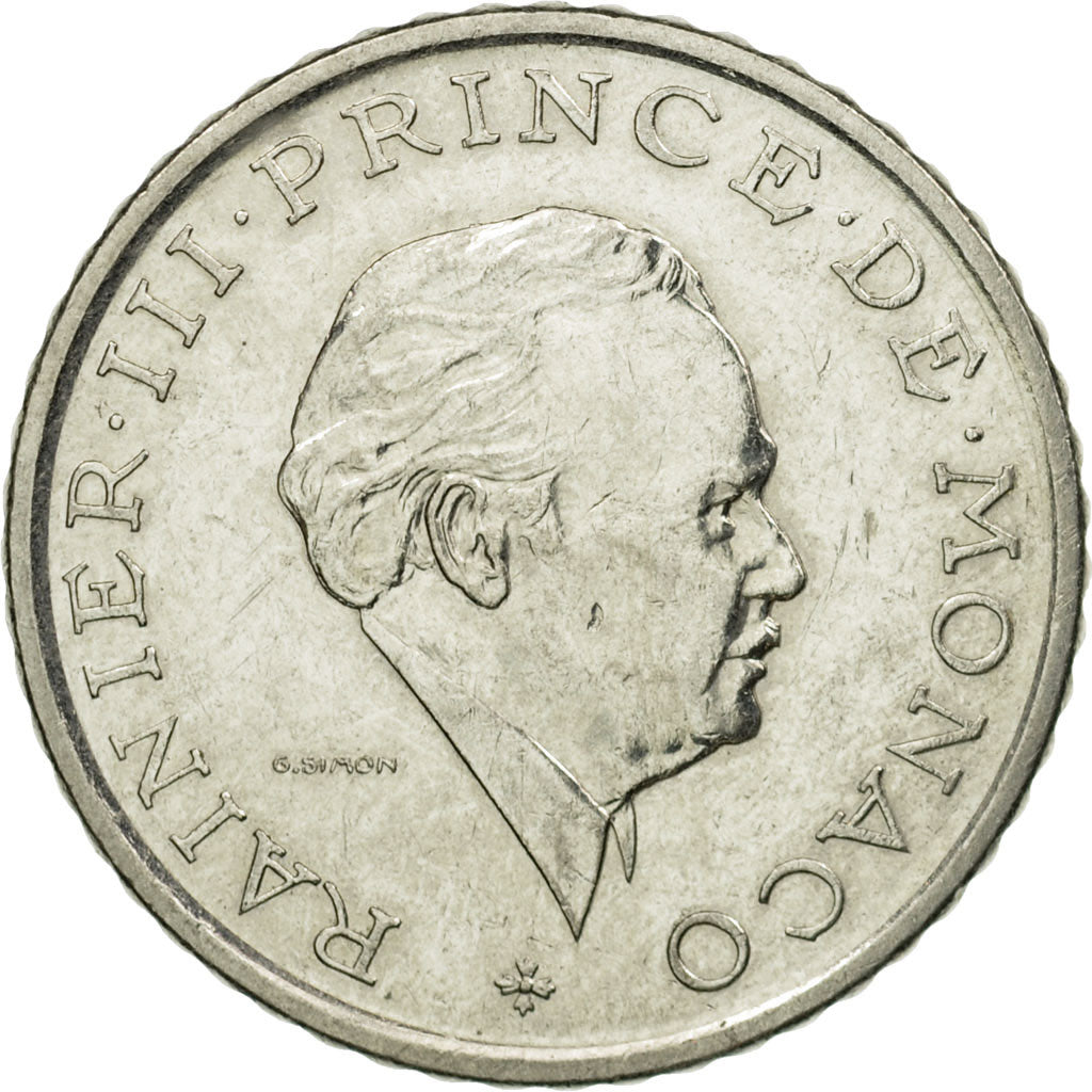 Coin, Monaco, Rainier III, 2 Francs, 1982, EF(40-45), Nickel, KM:157